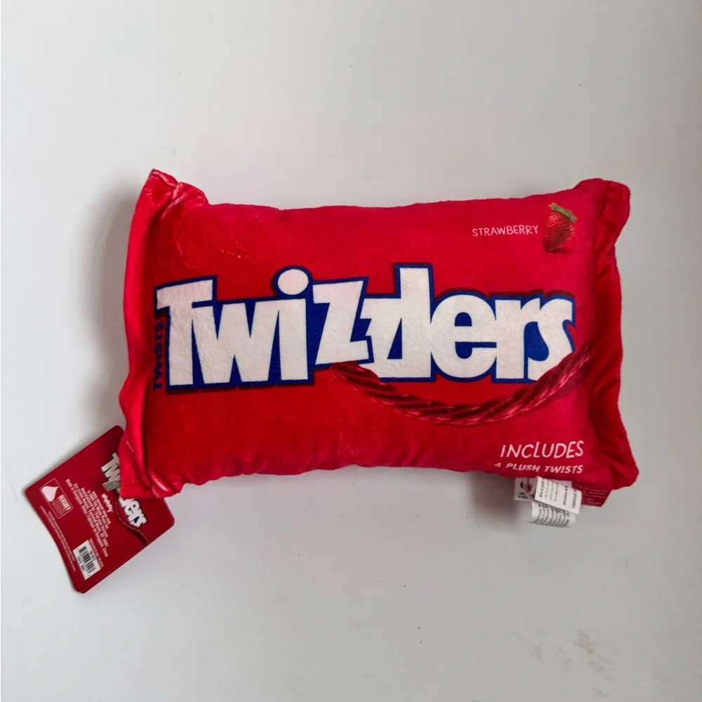 NWT iscream twizzlers plush pillow with plush twizzlers candy inside